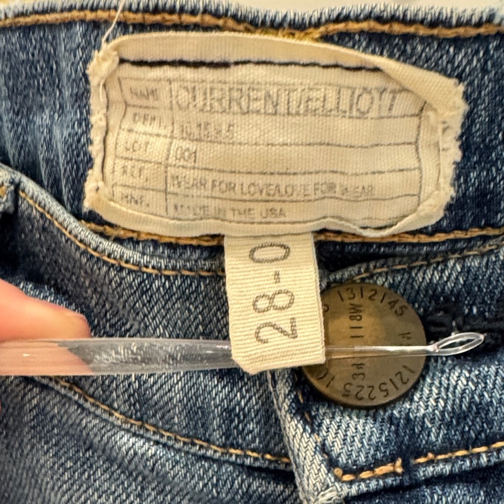 Current/Elliott Jeans The Stiletto Shipwreck Destroy Skinny Jeans 28 - Picture 6 of 10